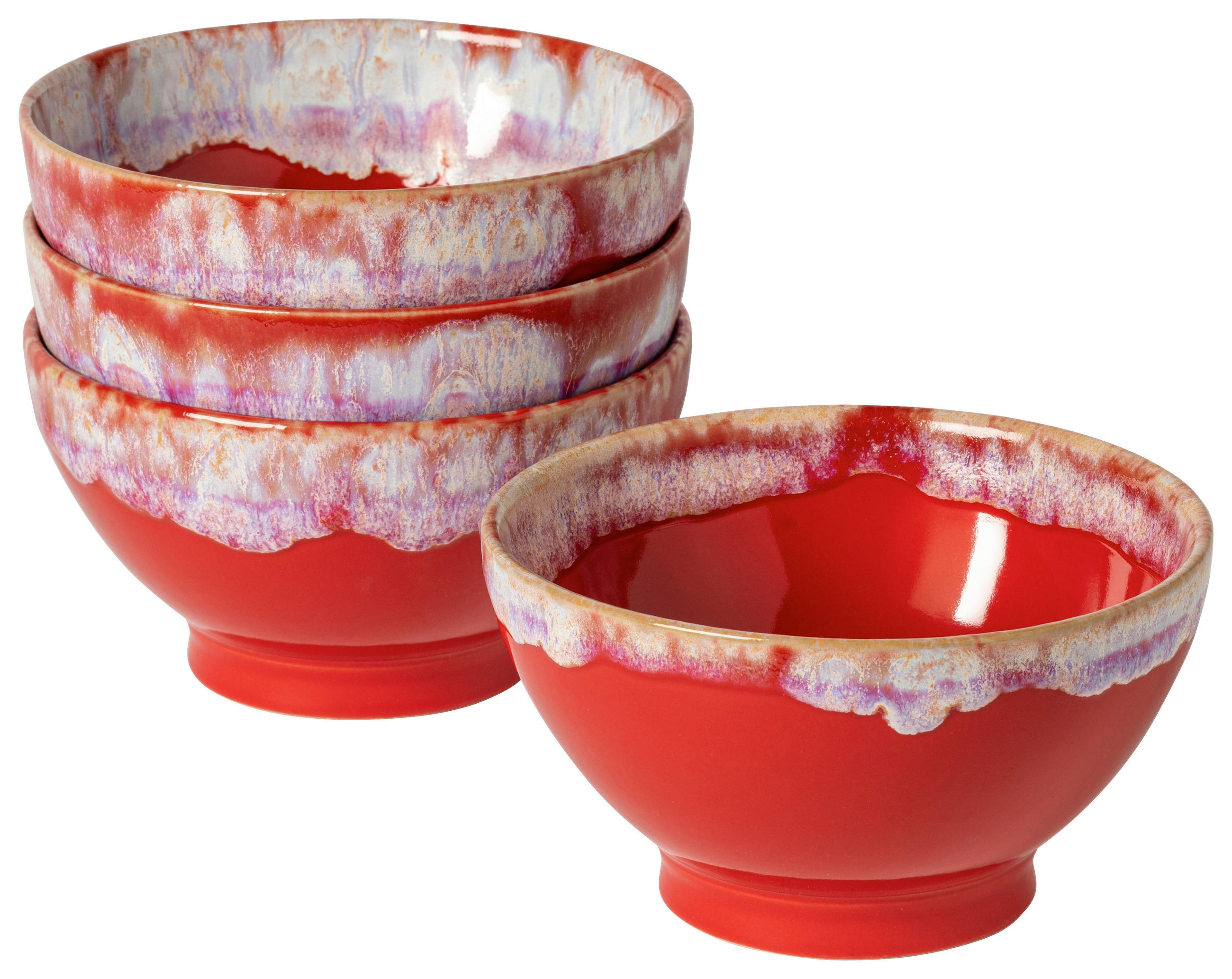 SCHÜSSELSET GRESPRESSO 4-teilig  - Rot, Basics, Keramik (15/8cm) - Costa Nova