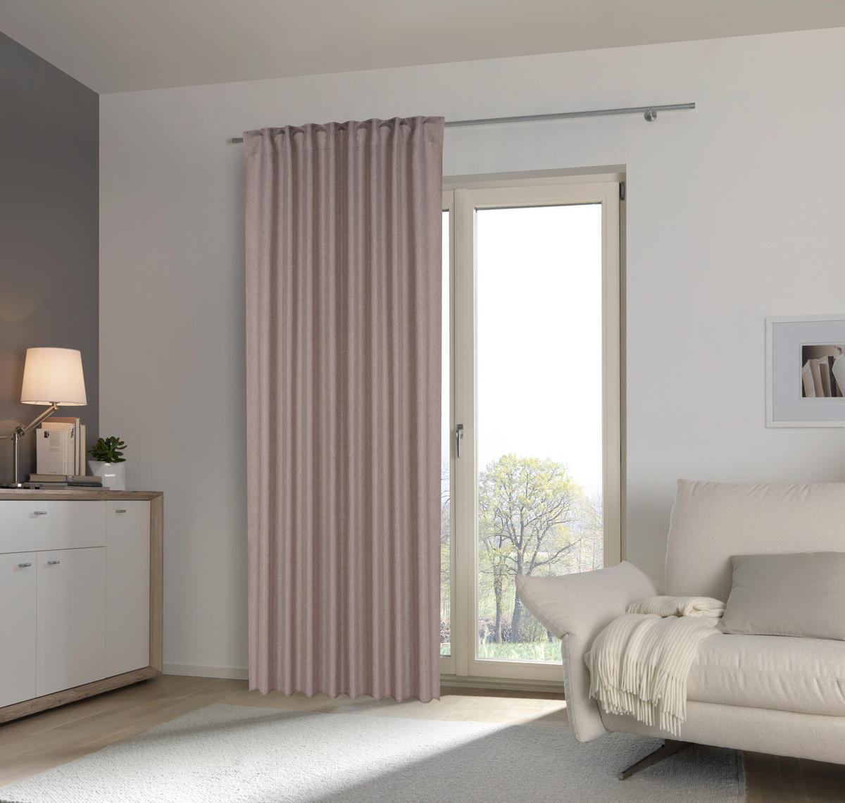FERTIGVORHANG PINNA black-out (lichtundurchlässig) 140/245 cm   - Hellbraun, Basics, Textil (140/245cm) - Esposa