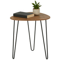 POMOĆNI STOČIĆ   - boja hrasta/crna, Moderno, metal/pločasti materijal (40/40/43cm) - Zandiara