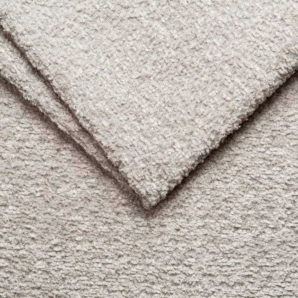 ECKSOFA OVAL Hellgrau Bouclé Rückenkissen, Schlaffunktion, Rücken echt, Stauraum  - Hellgrau/Schwarz, Design, Kunststoff/Textil (268/110cm) - MID.YOU
