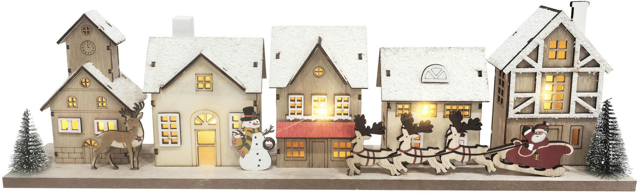 DEKOHÄUSCHEN - Weiss/Gelb, Lifestyle, Holzwerkstoff (50/8/14,3cm) - X-Mas