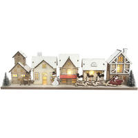 DEKOHÄUSCHEN - Weiss/Gelb, Lifestyle, Holzwerkstoff (50/8/14,3cm) - X-Mas