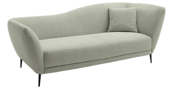 RÉCAMIERE Salbeigrün Chenille Zierkissen, Rücken echt  - Salbeigrün/Schwarz, KONVENTIONELL, Textil/Metall (224/70/97cm) - Hom`in