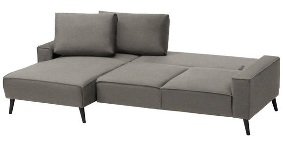 ECKSOFA in Velours Greige  - Greige/Schwarz, KONVENTIONELL, Holz/Textil (161/260cm) - Carryhome