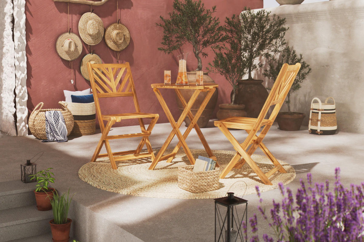 BALKONSET  - Akaziefarben, MODERN, Holz (57/57/74cm) - Ambia Garden