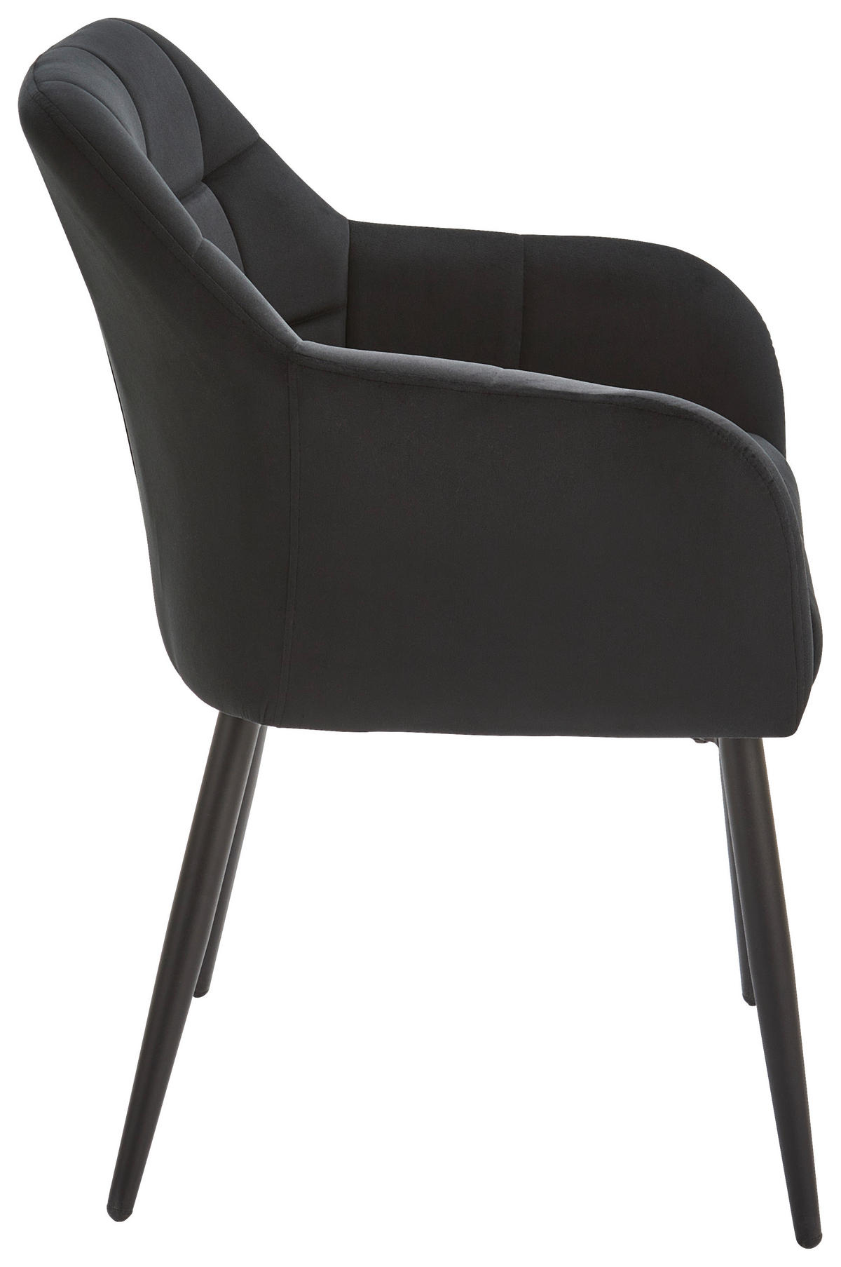 ARMLEHNSTUHL  in Eisen Samt  - Dunkelgrau/Schwarz, MODERN, Textil/Metall (60/82/60cm) - Livetastic