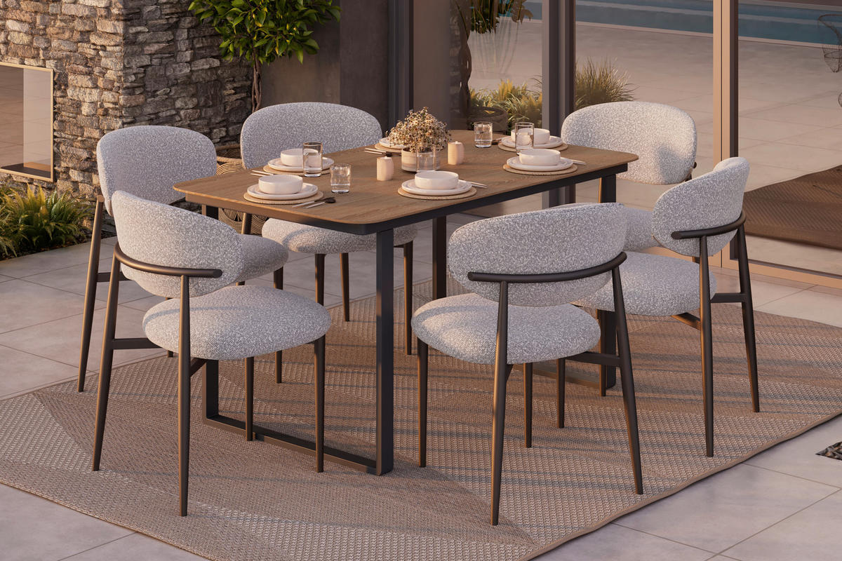 GARTENSTUHL Aluminium Anthrazit, Grau  - Anthrazit/Grau, MODERN, Textil/Metall (57/78/57cm) - Ambia Garden