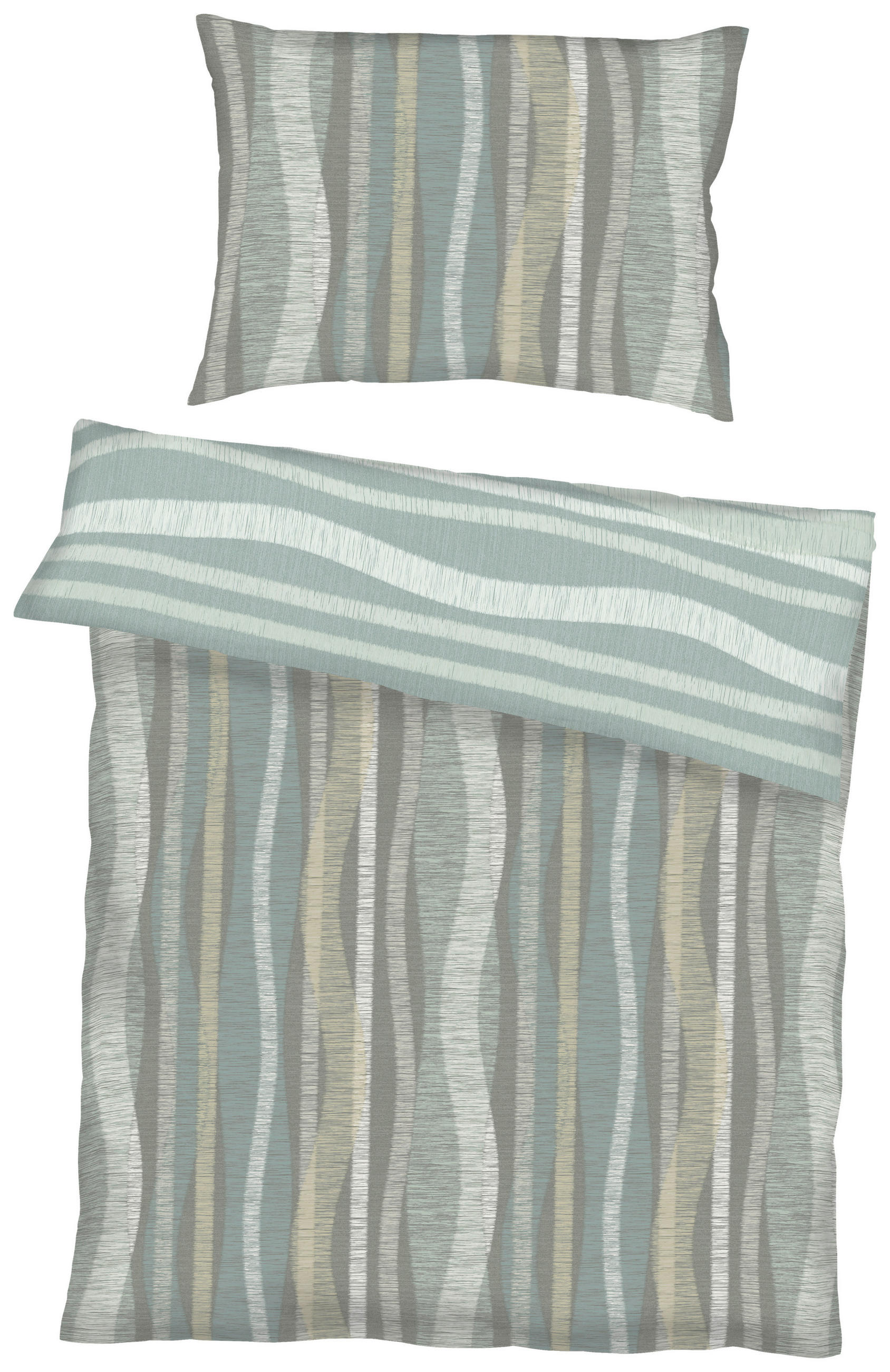 BETTWÄSCHE Curvy Makosatin 140/200 cm  - Khaki, Design, Textil (140/200cm) - Kaeppel