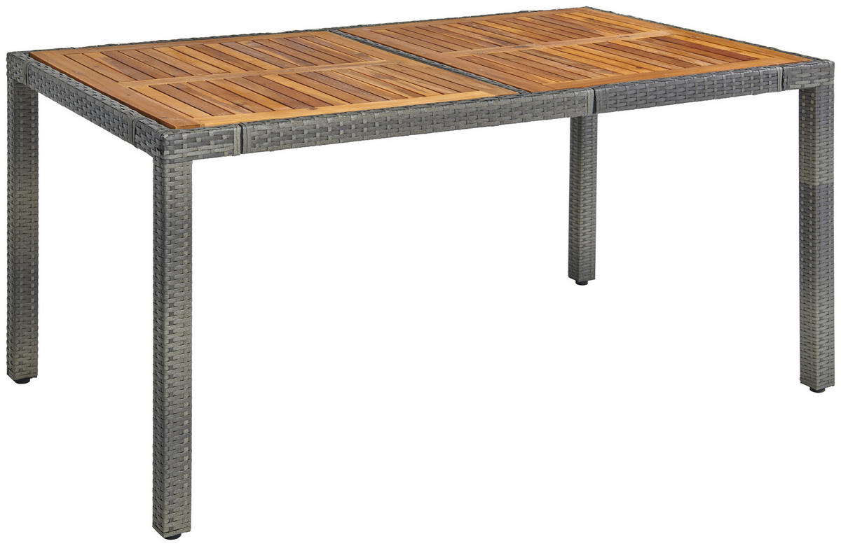 GARTENGARNITUR 7-teilig  - Grau, MODERN, Holz/Kunststoff (150/90/75cm) - Luca Bessoni
