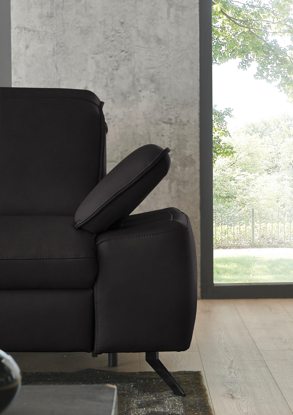 ECKSOFA  Echtleder Schwarzbraun  - Schwarzbraun/Schwarz, Design, Leder/Metall (169/307cm) - Beldomo Premium