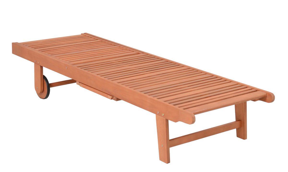 SONNENLIEGE 64/89/83 cm Eukalyptusholz  - Beige/Braun, Basics, Holz/Textil (64/89/83cm) - Gardenson