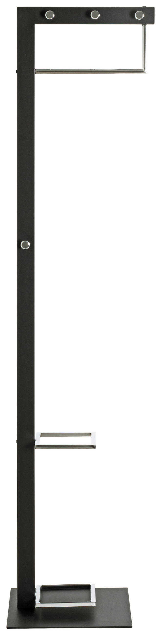 GARDEROBENSTÄNDER in Schwarz, Chromfarben 35/175/41 cm   - Chromfarben/Schwarz, Design, Metall (35/175/41cm)