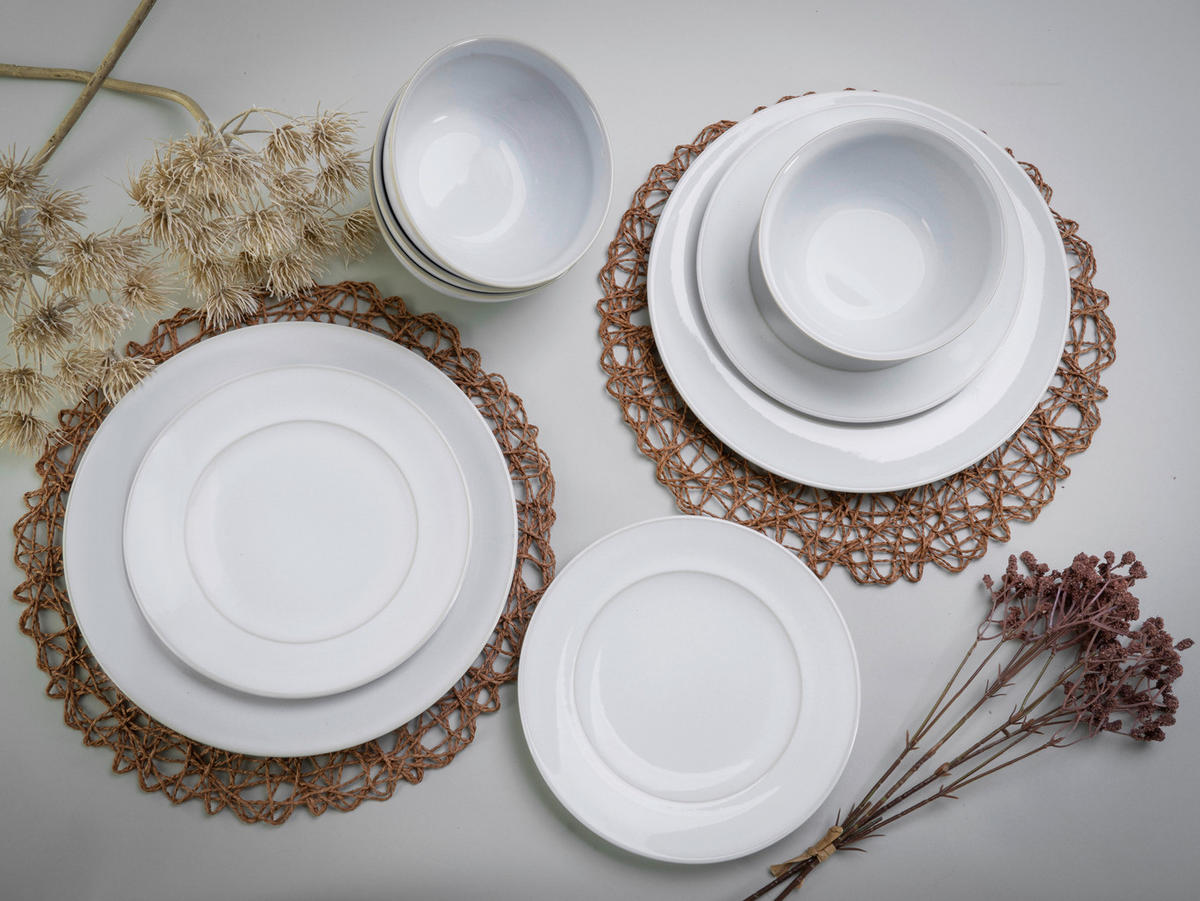 KOMBISERVICE ANTIQUE OFFWHITE 12-teilig  - Weiß, Basics, Keramik - Creatable