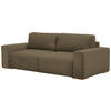 SCHLAFSOFA in Flachgewebe Grün  - Buchefarben/Schwarz, Konventionell, Holz/Kunststoff (255/86/123cm) - Livetastic