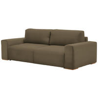 SCHLAFSOFA Flachgewebe Grün  - Buchefarben/Schwarz, KONVENTIONELL, Holz/Kunststoff (255/86/123cm) - Livetastic