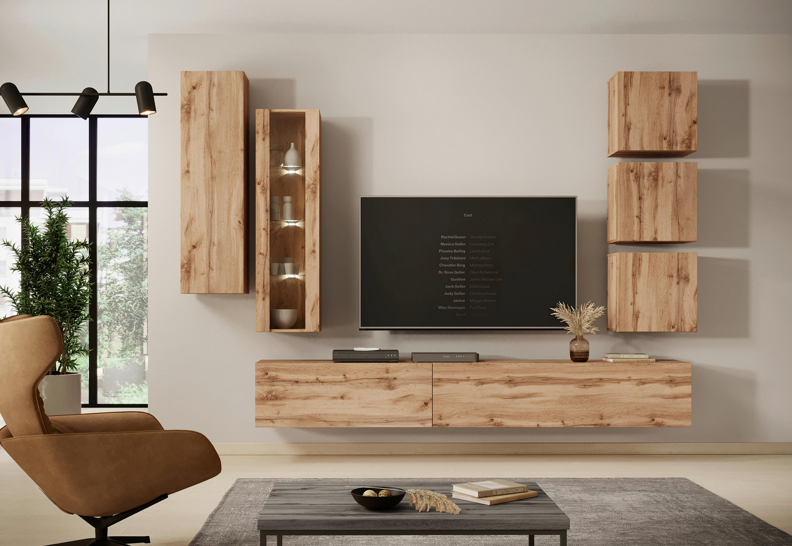 VITRINE in Eiche Wotan - Eiche Wotan, Design, Holzwerkstoff (40/140/30cm) - Livetastic