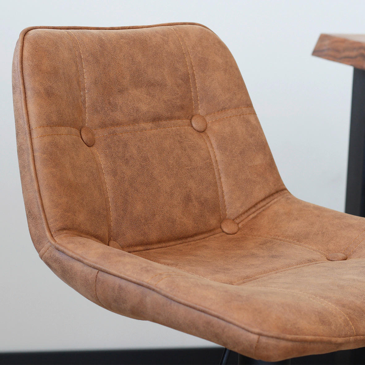 Thumbnail - Mid.you Barhocker-Set, Cognac, Metall, Textil, Sockel, 49x87x43 cm, gastro- und objekttauglich, Esszimmer, Barmöbel, Bar...
