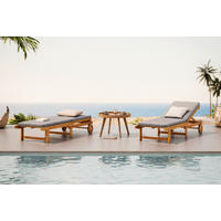 ZAHRADNÍ LEHÁTKO dřevo, textil - šedá/barvy akácie, Basics, dřevo/textil (186/32/70cm) - Ambia Garden