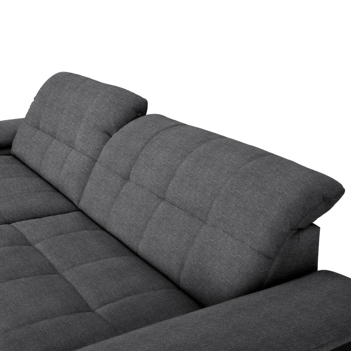 ECKSOFA  in Webstoff Dunkelgrau  180/265 cm  - Dunkelgrau/Schwarz, Design, Textil/Metall (180/265cm) - Carryhome