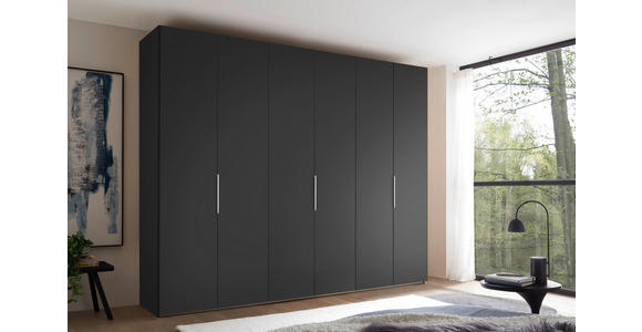 DREHTÜRENSCHRANK 298/222/63 cm,  in Anthrazit, 6-türig  - Anthrazit/Alufarben, Design, Holzwerkstoff/Metall (298/222/63cm) - Dieter Knoll