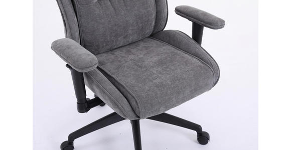 DREHSTUHL Chenille Grau - Schwarz/Grau, Design, Kunststoff/Textil (76/116-124/64.5cm) - Novel
