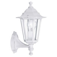 AUSSENWANDLEUCHTE - Klar/Weiss, Basics, Glas/Metall (16,5cm) - Eglo
