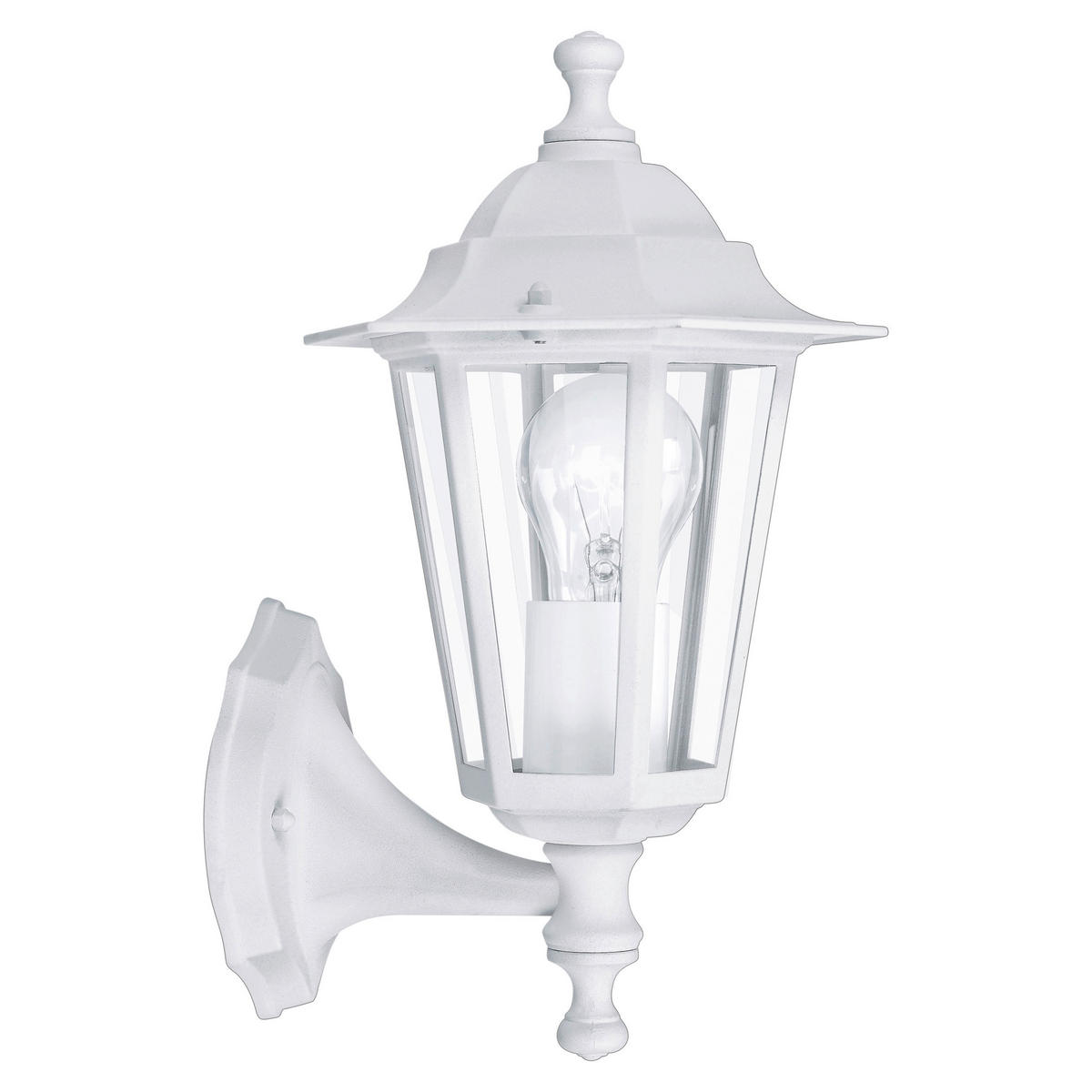 AUSSENWANDLEUCHTE - Klar/Weiss, Basics, Glas/Metall (16,5cm) - Eglo