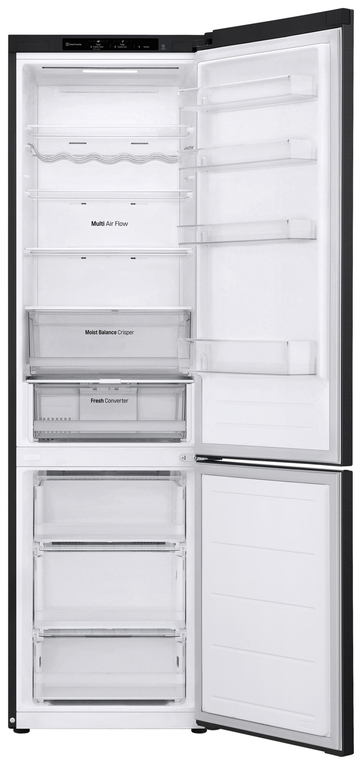 KÜHL-GEFRIER-KOMBINATION 59,5/203/67,5 cm GBV3200CEP  - Schwarz, Trend, Glas/Kunststoff (59,5/203/67,5cm) - LG