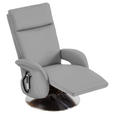 RELAXSESSEL in Leder Hellgrau  - Edelstahlfarben/Hellgrau, Design, Leder/Metall (70/108/80cm) - Cantus