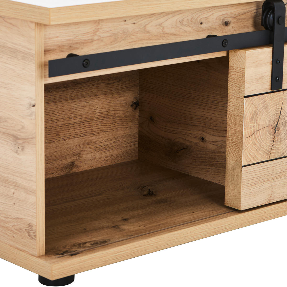 KONFERENČNÝ STOLÍK, čierna, farba duba, kov, kompozitné drevo, 100/43/60 cm - čierna/farba duba, Lifestyle, kov/kompozitné drevo (100/43/60cm) - MID.YOU
