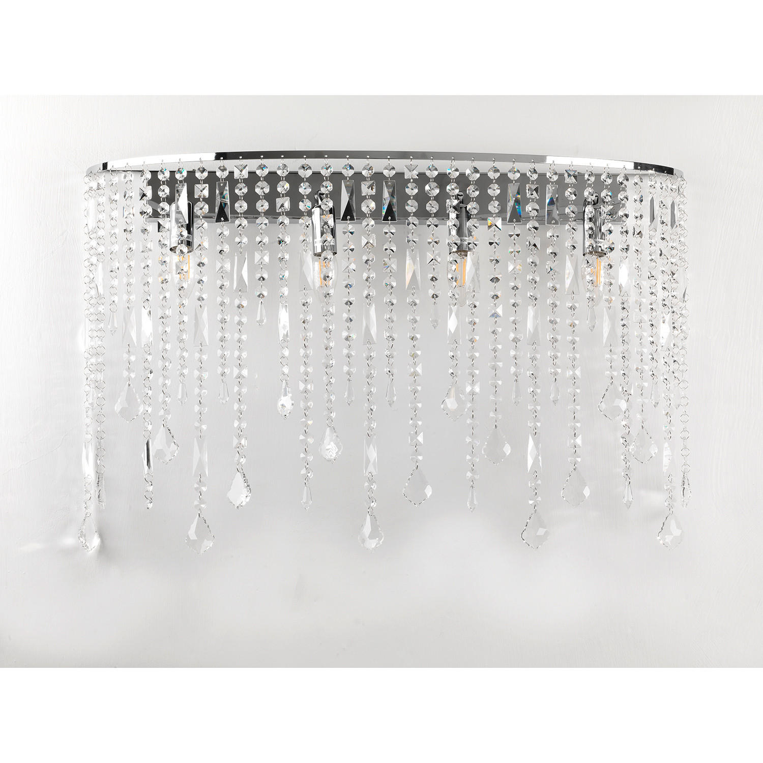 WANDLEUCHTE  75 cm  - Chromfarben, Design, Glas/Metall (75cm)