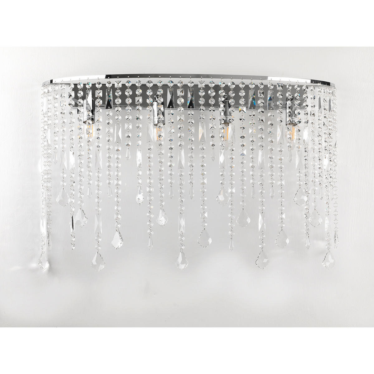 WANDLEUCHTE  75 cm  - Chromfarben, Design, Glas/Metall (75cm)