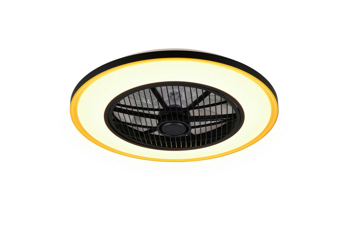 DECKENVENTILATOR - Klar/Goldfarben, Design, Kunststoff/Metall (55/2cm)