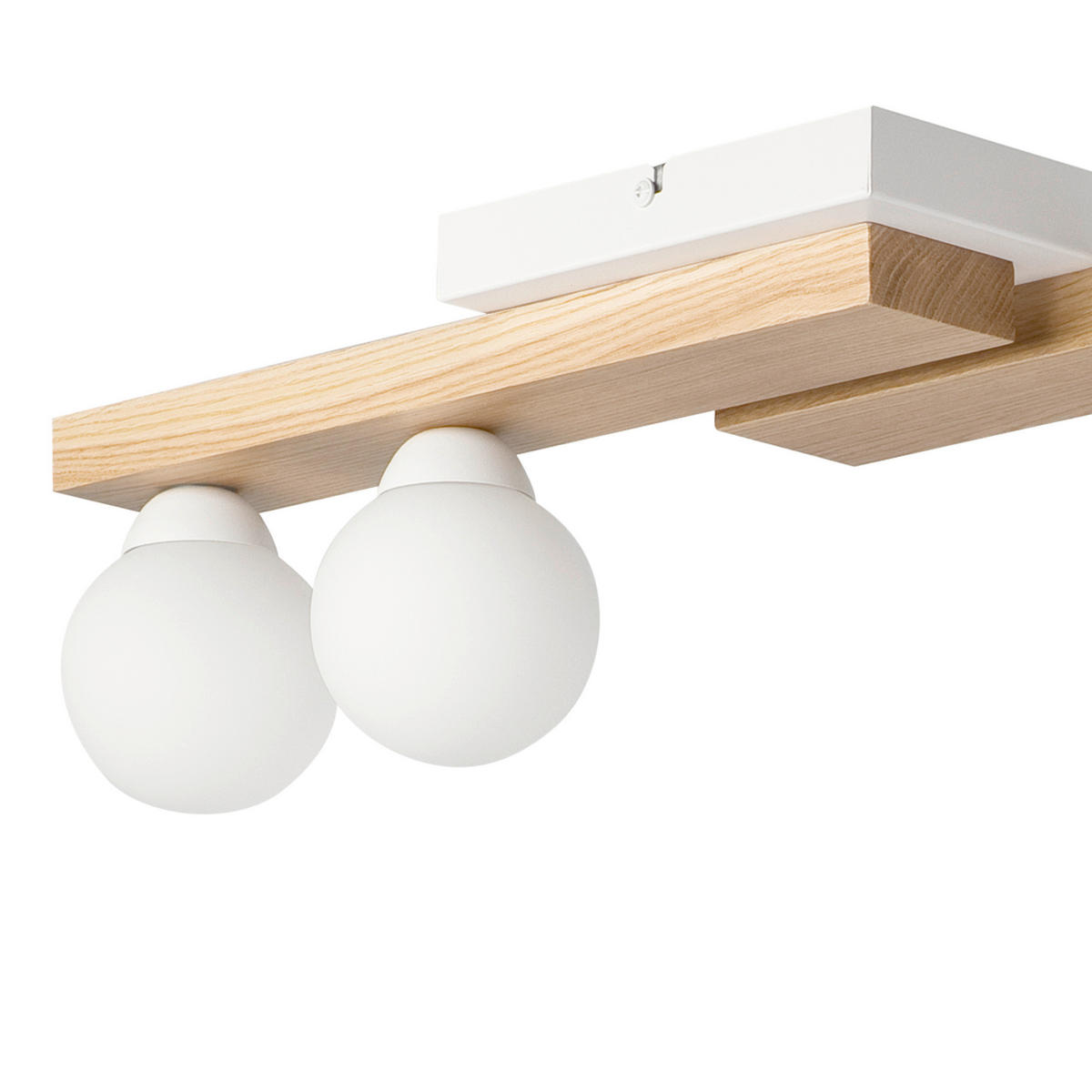 HÄNGELEUCHTE Cortina 84/84 cm  - Honigeiche/Weiß, Design, Holz/Metall (84/84cm)