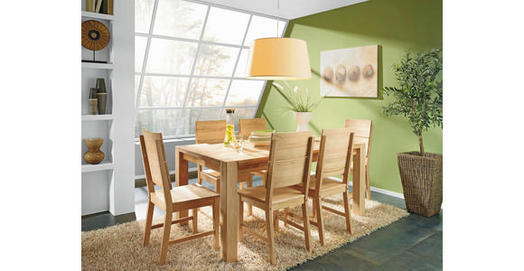 ESSTISCH Buchefarben rechteckig   - Buchefarben, KONVENTIONELL, Holz (160-240/90/76cm) - Linea Natura