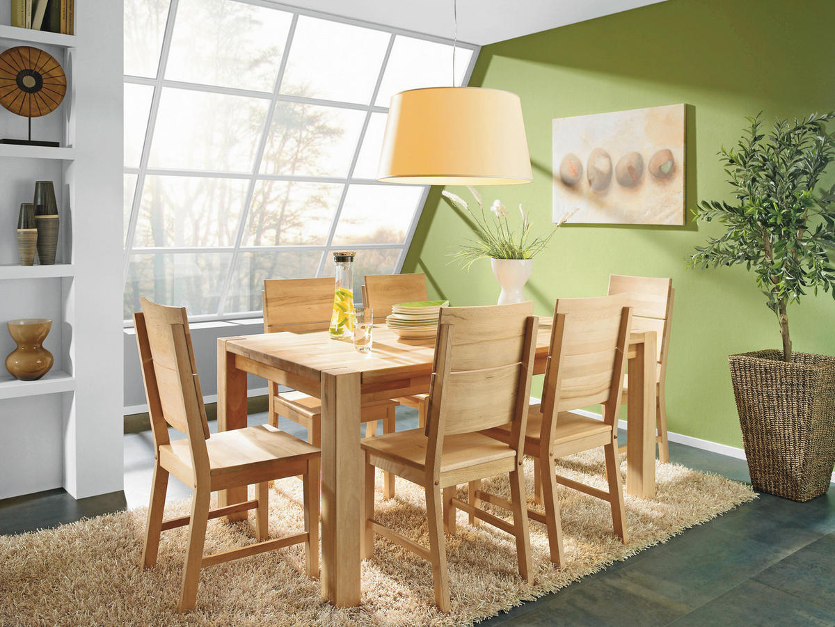 ESSTISCH Kernbuche massiv rechteckig Buchefarben  - Buchefarben, KONVENTIONELL, Holz (160-240/90/76cm) - Linea Natura