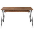 SCHREIBTISCH 140/70/76 cm  in Braun, Honig  - Schwarz/Braun, Design, Holz/Metall (140/70/76cm) - Landscape