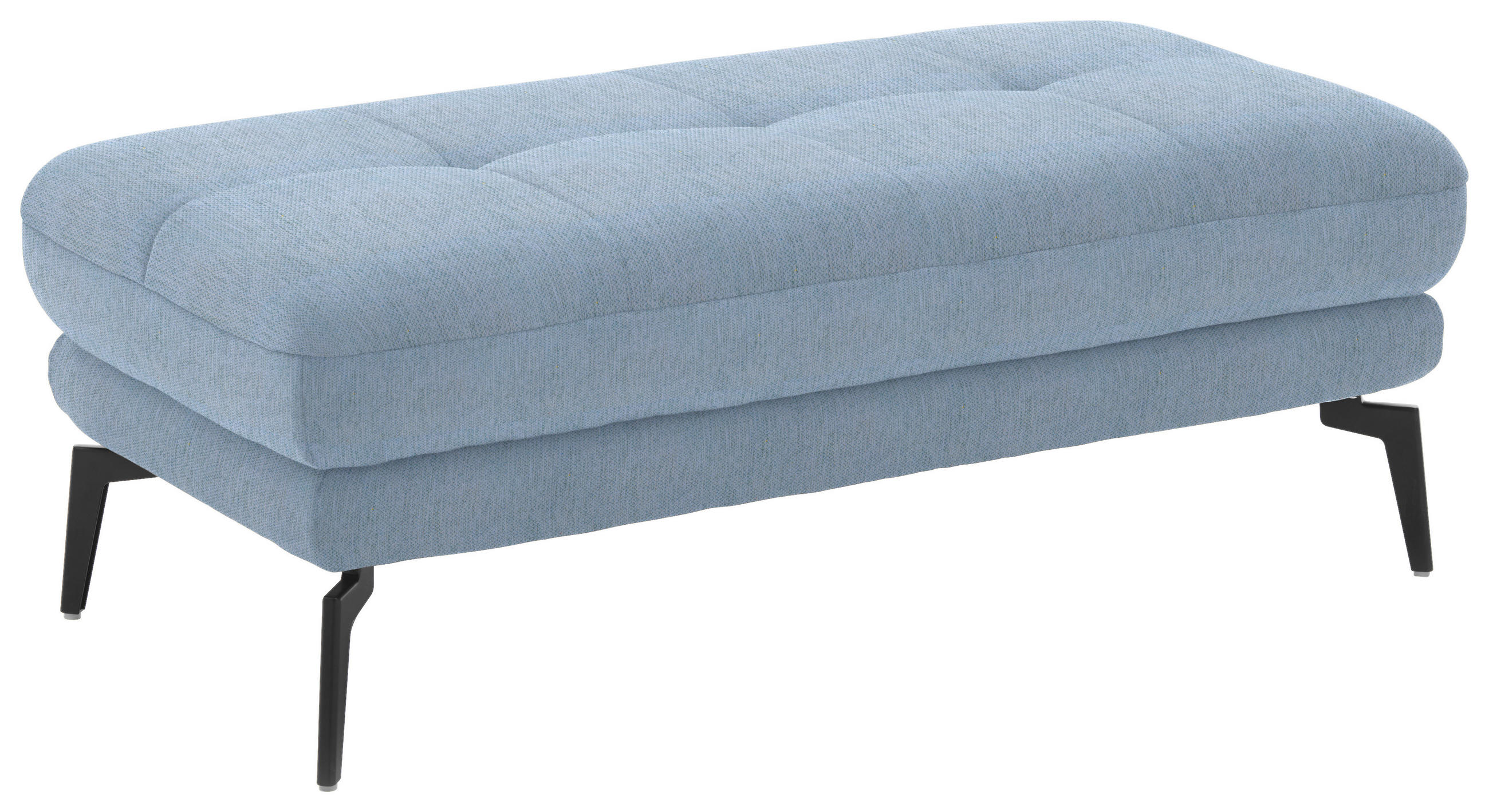 HOCKER in Textil Hellblau  - Schwarz/Hellblau, Design, Textil/Metall (132/45/68cm) - Beldomo Style