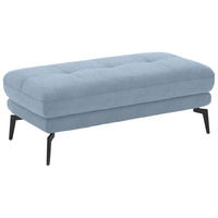 HOCKER in Textil Hellblau  - Schwarz/Hellblau, Design, Textil/Metall (132/45/68cm) - Beldomo Style