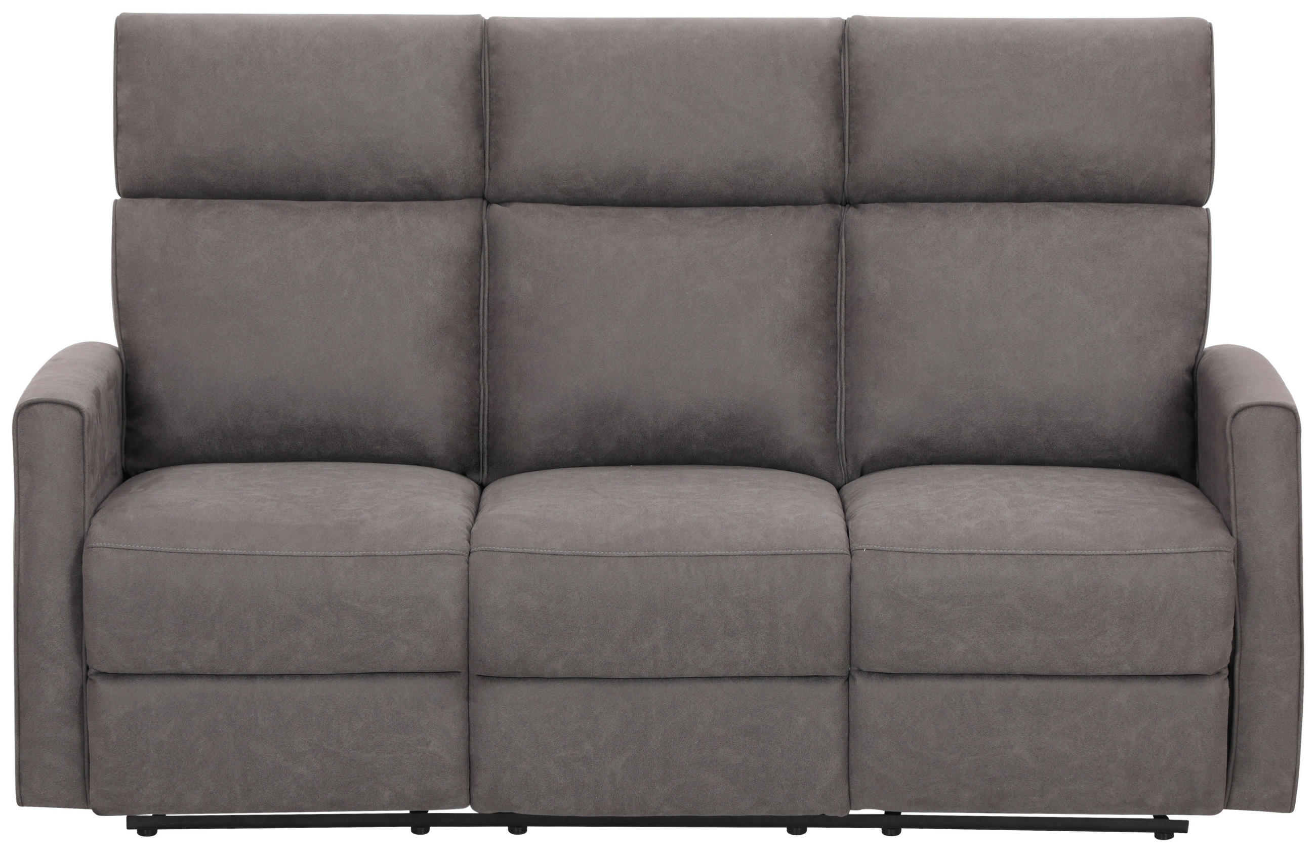 3-SITZER-SOFA Mikrofaser Grau  - Schwarz/Grau, KONVENTIONELL, Kunststoff/Textil (180/105/93cm) - Xora