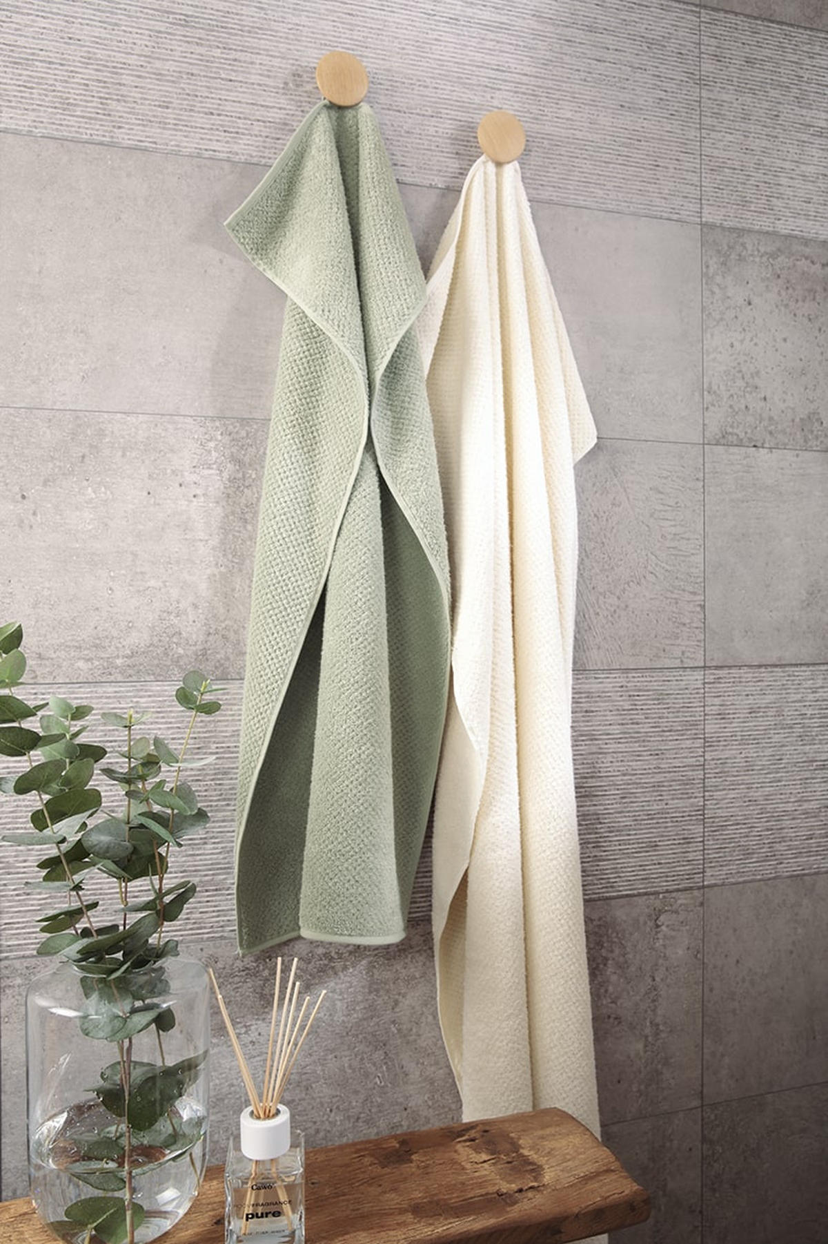 HANDTUCH Pure Uni Naturfarben, Beige  - Beige/Naturfarben, Basics, Textil (50/100cm) - Cawoe