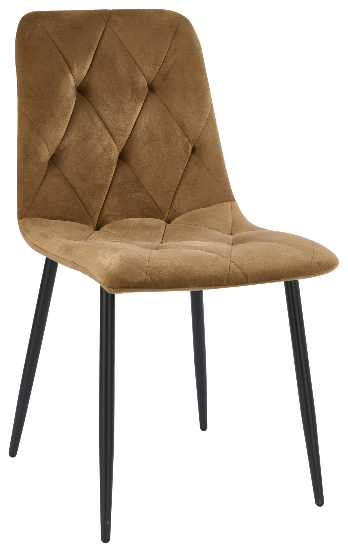 STUHL-SET 4 Stück  in Eisen Samt  - Schwarz/Braun, Design, Textil/Metall (44/86,5/56cm) - Boxxx