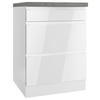 KÜCHENUNTERSCHRANK 60/86/60 cm  in Grau, Weiß, Weiß Hochglanz  - Weiß Hochglanz/Weiß, LIFESTYLE, Holzwerkstoff (60/86/60cm) - Held