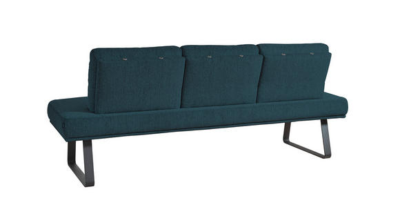 SITZBANK 209/92/78 cm  in Dunkelblau  - Schwarz/Dunkelblau, Design, Textil/Metall (209/92/78cm) - Dieter Knoll