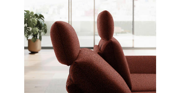 ECKSOFA  in Flachgewebe Rotorange  234/155 cm  - Rotorange/Schwarz, Design, Textil/Metall (234/155cm) - Dieter Knoll