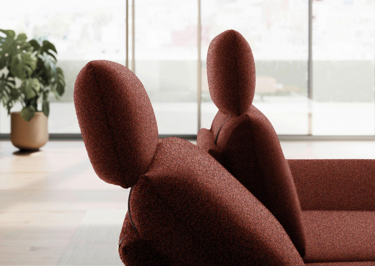 ECKSOFA  in Flachgewebe Rotorange  234/155 cm  - Rotorange/Schwarz, Design, Textil/Metall (234/155cm) - Dieter Knoll