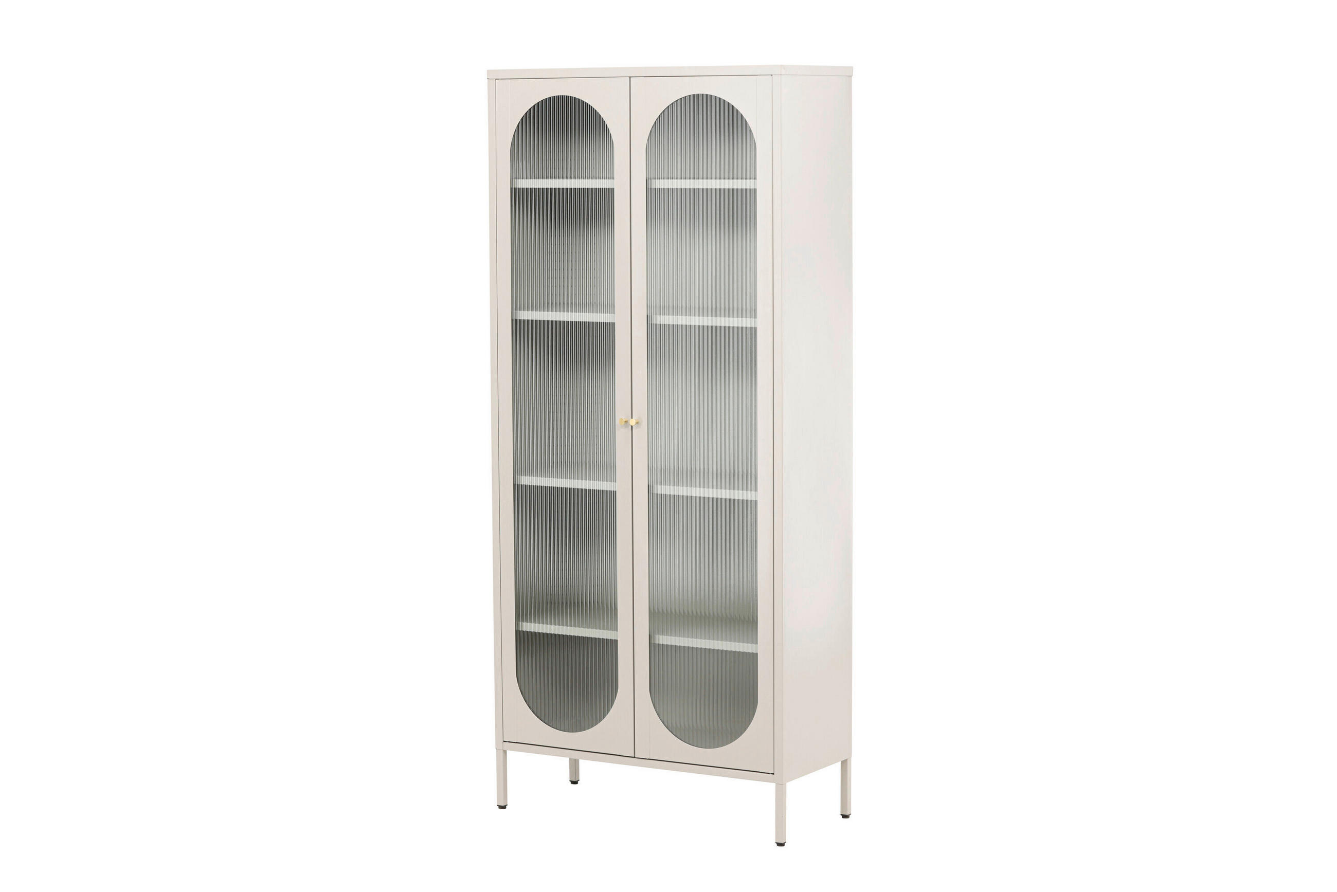 VITRINE  in Beige  - Beige, MODERN, Glas/Metall (80/180/35cm) - Livetastic