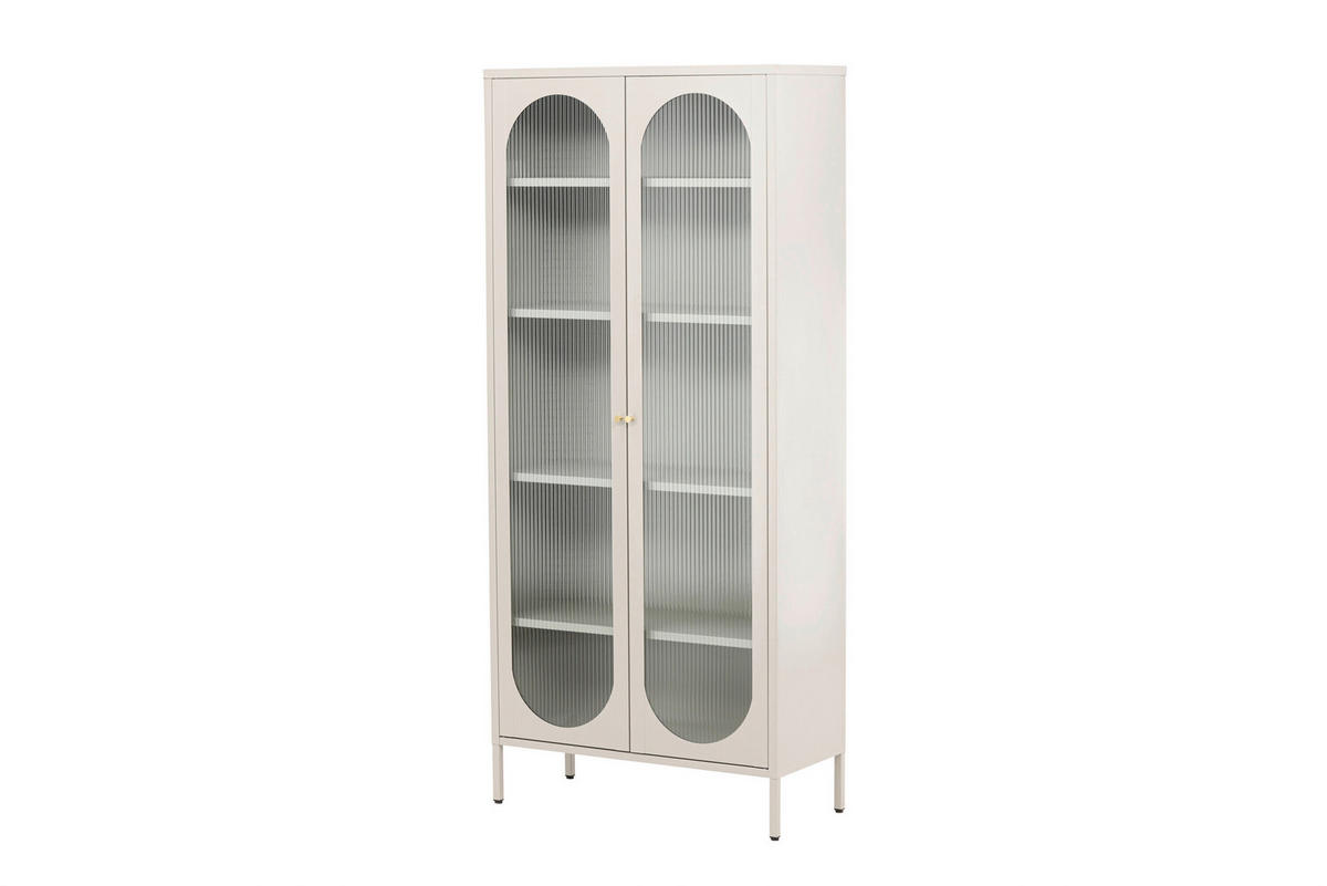 VITRINE  in Beige  - Beige, MODERN, Glas/Metall (80/180/35cm) - Livetastic