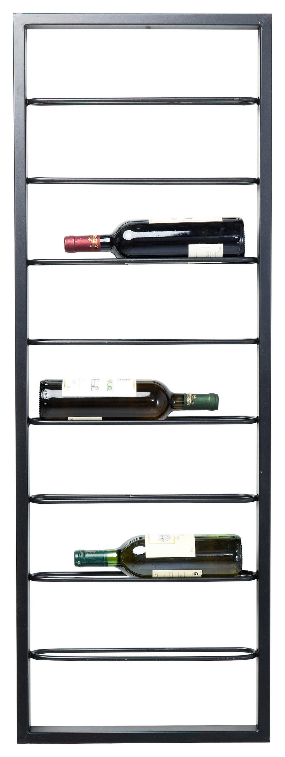 WEINREGAL 42/120/6 cm  - Schwarz, Design, Metall (42/120/6cm) - Kare-Design