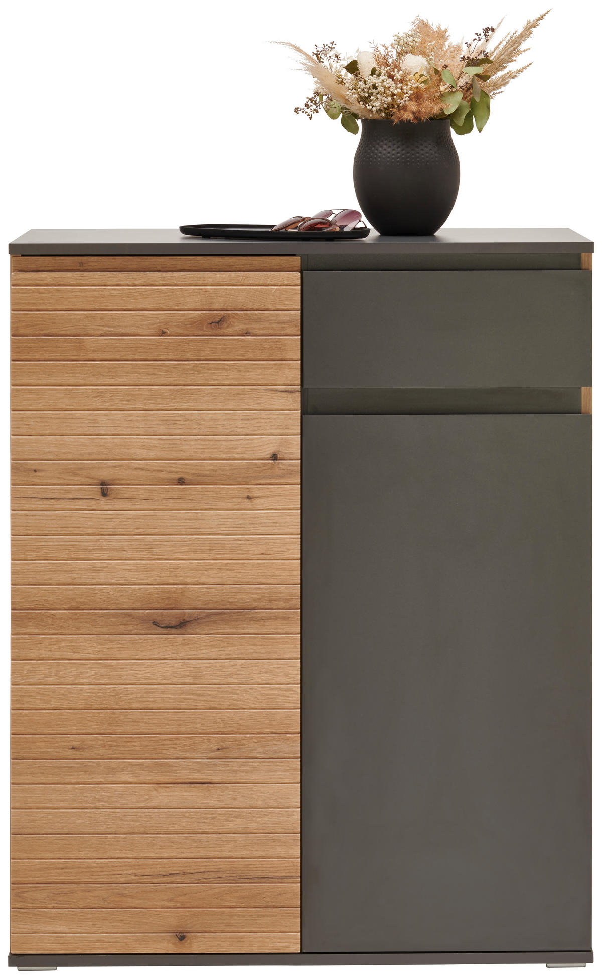 SCHUHSCHRANK Anthrazit, Eichefarben  - Eichefarben/Anthrazit, Design, Holzwerkstoff/Kunststoff (85/106/38cm) - home24